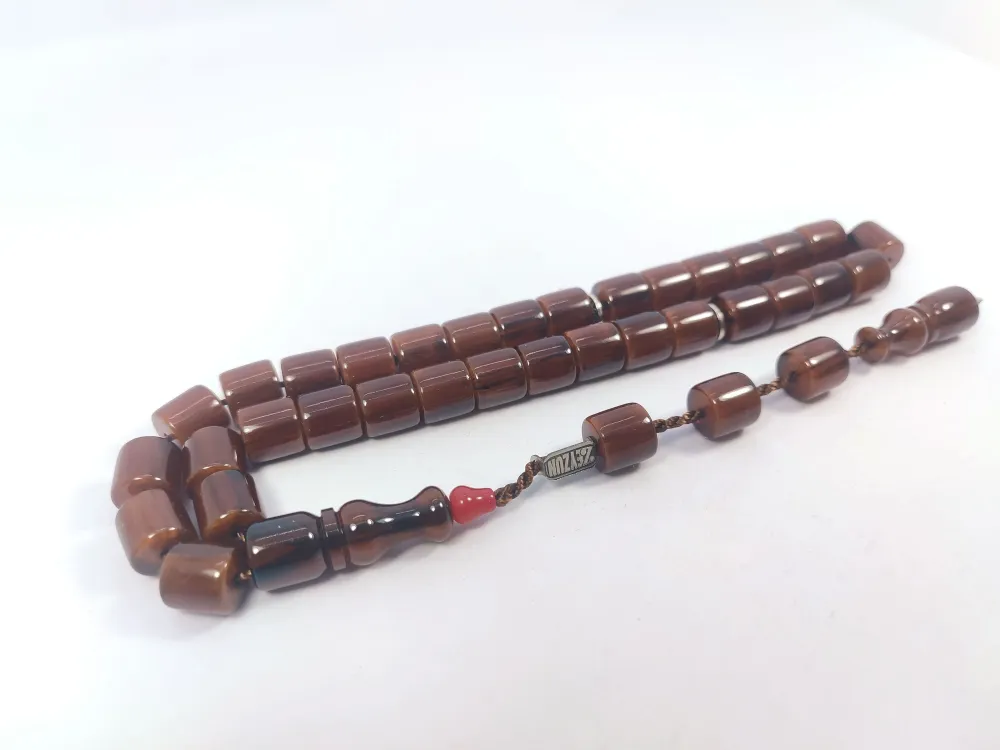 Zeyzun Usta Eseri̇ Di̇k Damar (İmza Çi̇vi̇ Ara Pulları Gümüş) Sıkma Kehri̇bar küçük resim 2