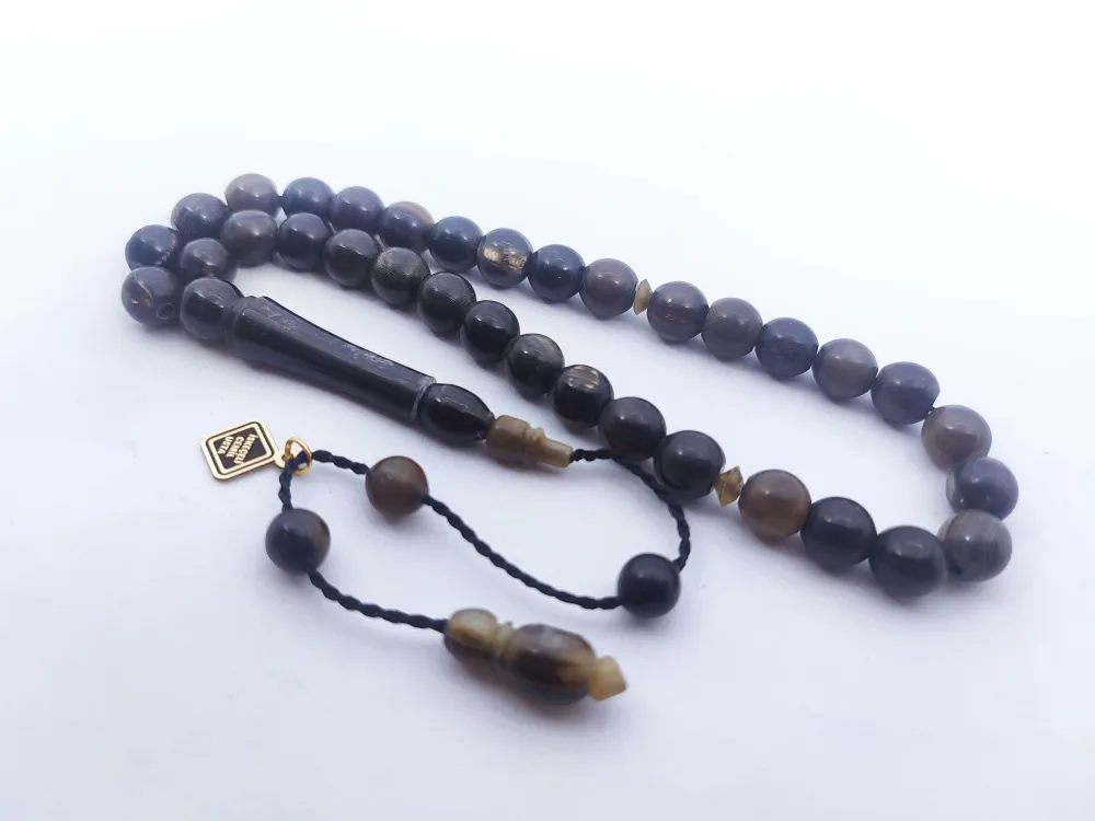 İskeçeli̇ Cemi̇l Usta Eseri̇ İmame Hi̇tame Eski̇tme Yapılmış Damarlı  Bufalo Boynuzu