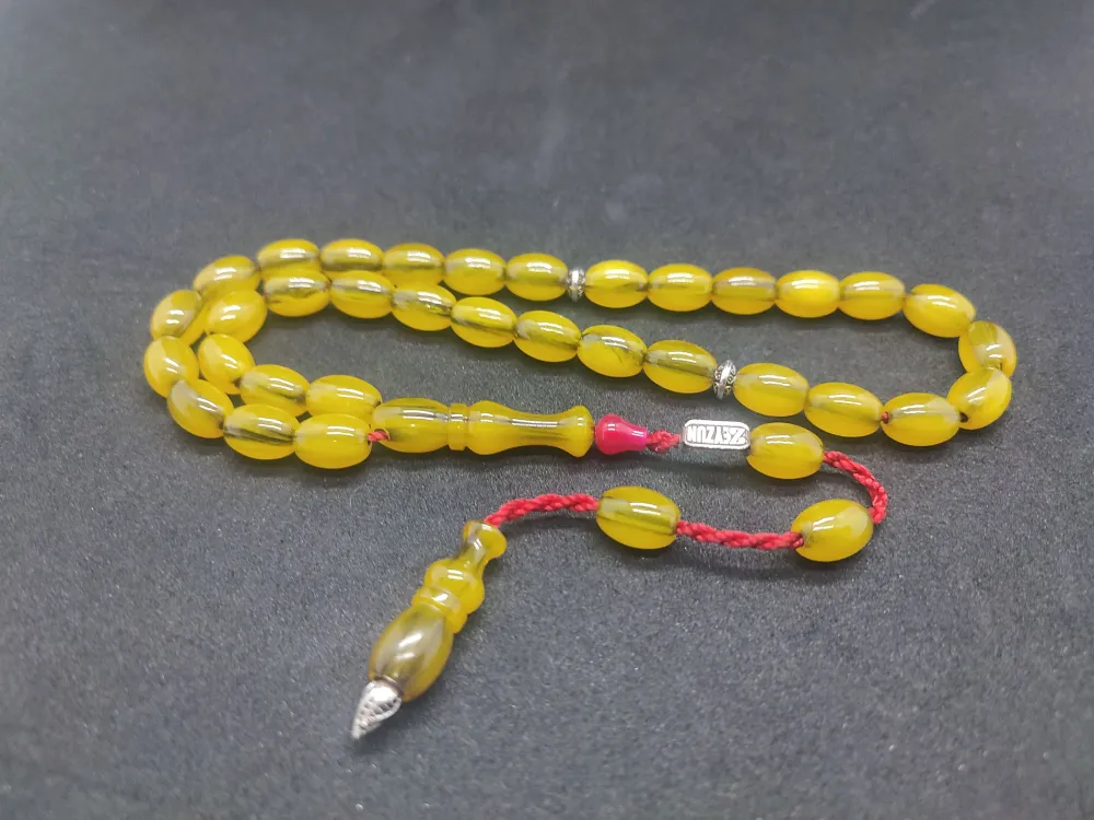 Zeyzun Usta Eseri̇ Di̇k Damar (İmza Çi̇vi̇ Ara Pulları Gümüş) Sıkma Kehri̇bar küçük resim 2