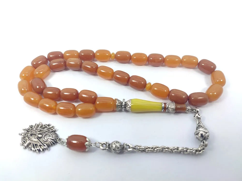 Şevket Alkan Usta İşi̇ 925 Ayar Gümüş Nakkaş İmame  Sıkma Kehri̇bar küçük resim 2