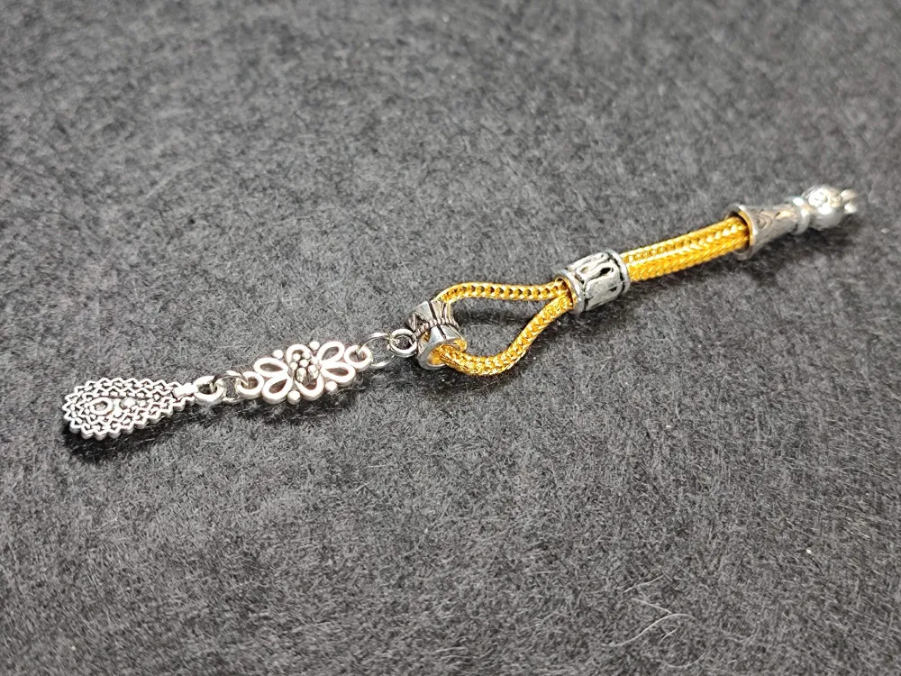 Usta İşçi̇li̇kli̇ Gümüş Kaplama Tesbi̇h Püskülü küçük resim 3