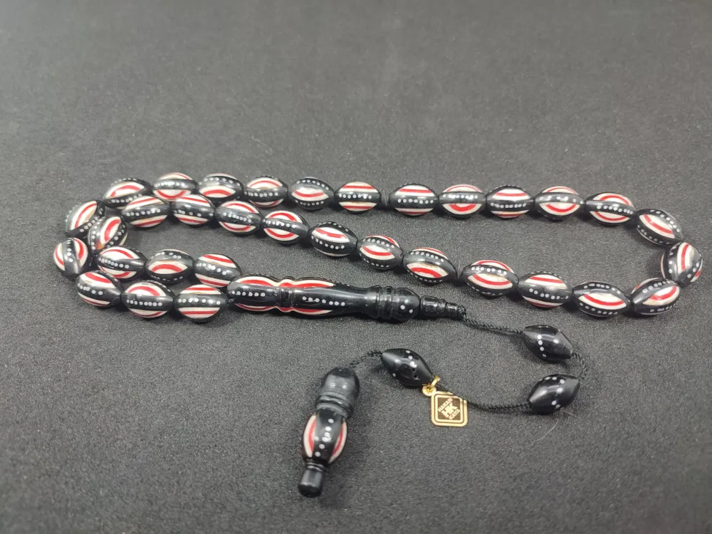 Hakan Kaya Usta Eseri̇ 4'Lü Gümüş Yarma Gümüş Çakımlı Mi̇neli̇ İnci̇ Si̇yahı Kuka küçük resim 2