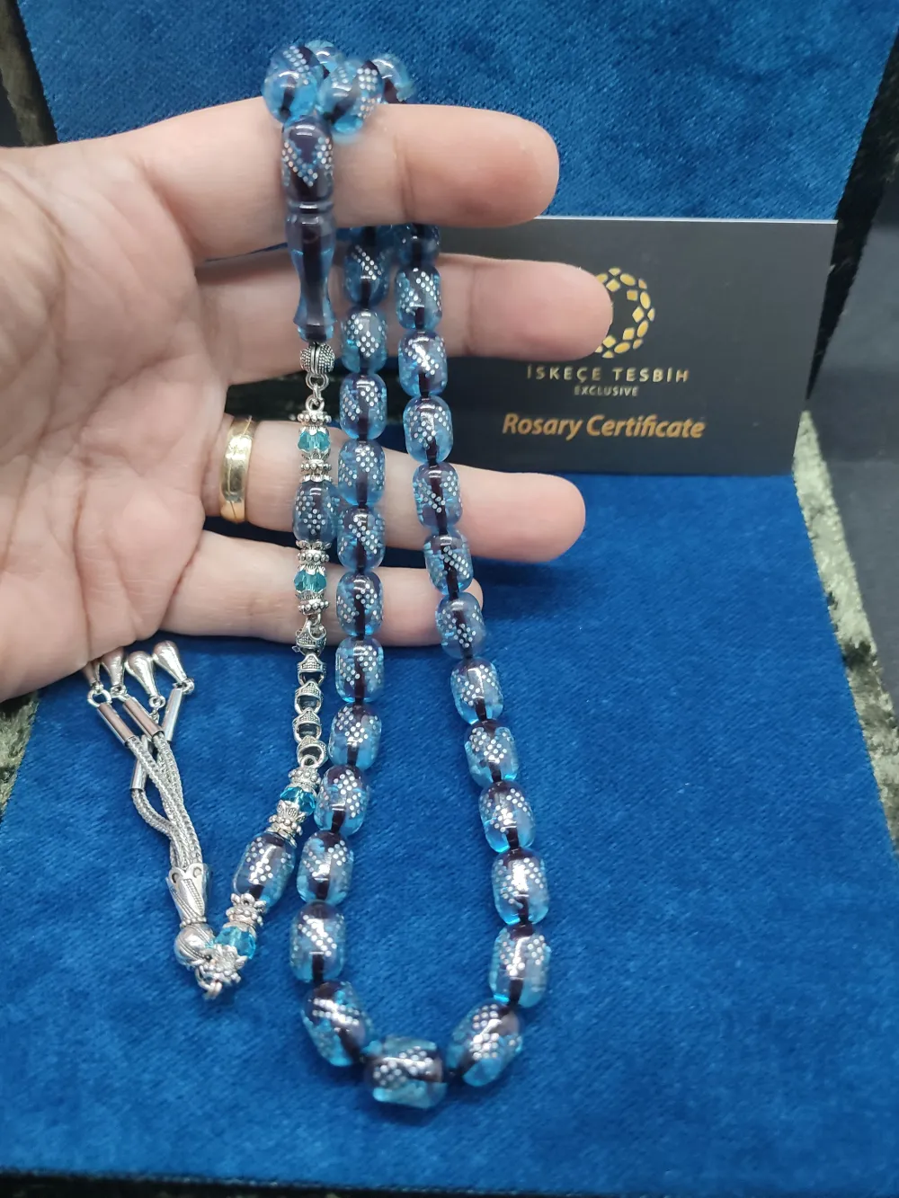 925 Ayar Gümüş Çakımlı 475 Ayar Gümüş Püsküllü Ateş-İ Kehri̇bar küçük resim 4