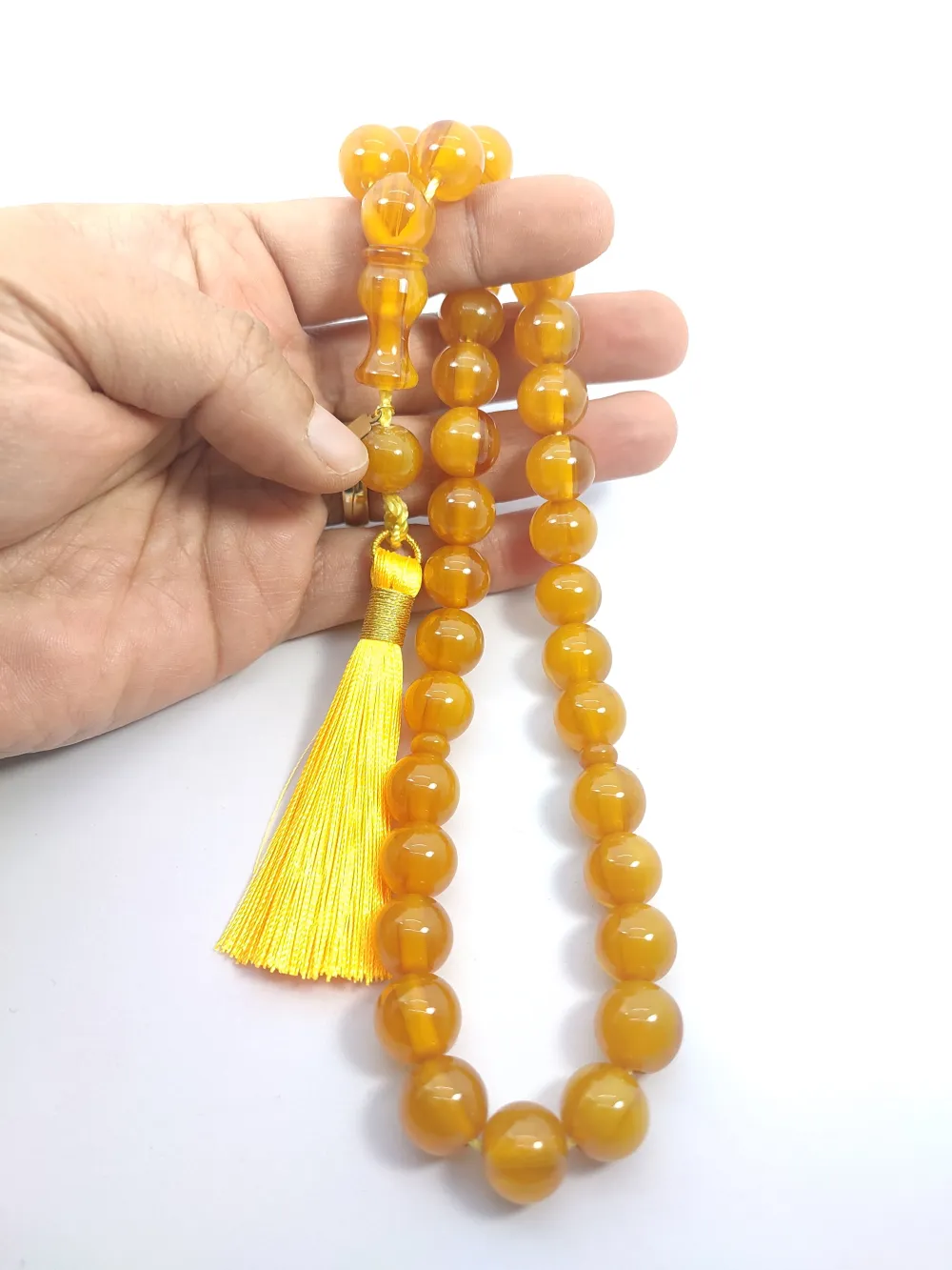 Ebu Zeyn Usta Eseri̇ İmzalı İri̇ Boy Sıkma Kehri̇bar küçük resim 5