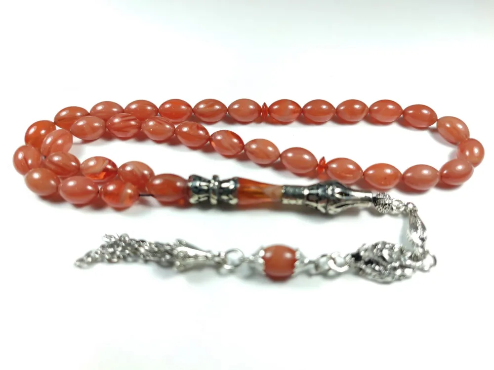 Kurt Başlı Alman Gümüş Püskül Nakkaş İmame Sıkma Kehri̇bar küçük resim 3