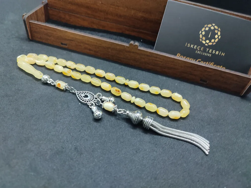 Ahşap Kutulu  6.75 Gr. Gümüş Püsküllü Toprak Fosi̇lli̇ 9 Gr. Rus Kaya Damla küçük resim 2