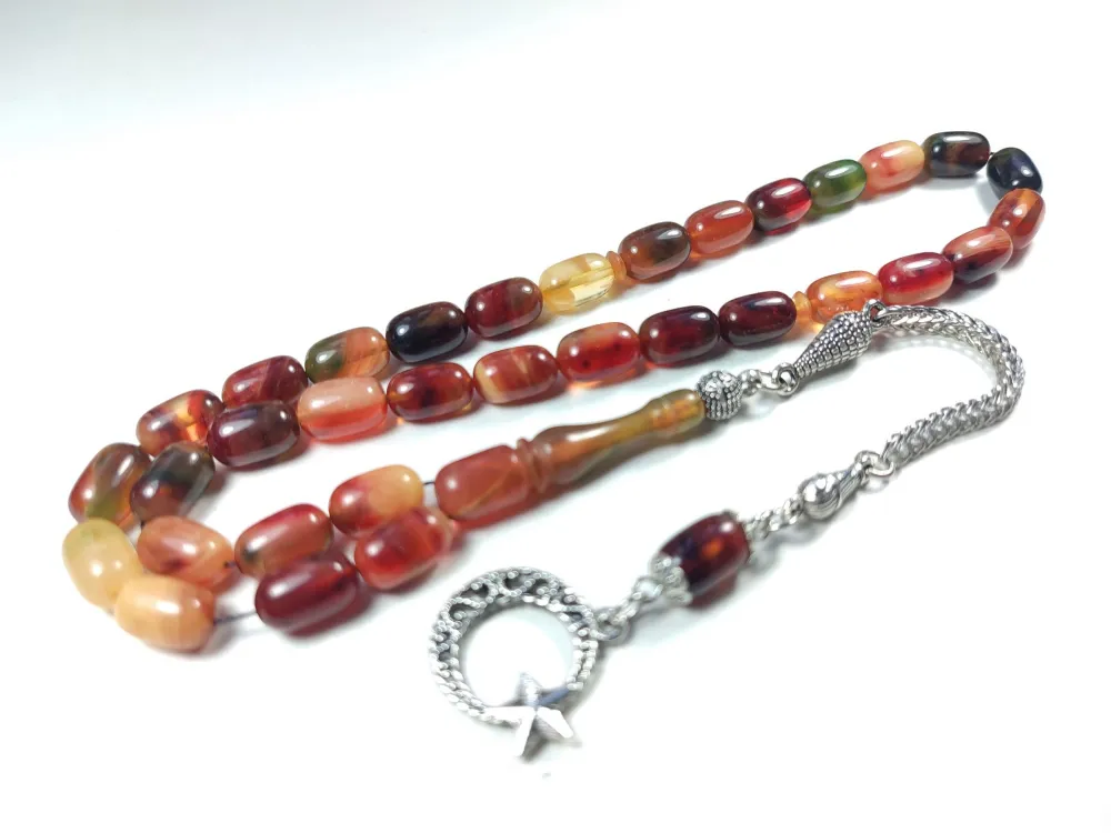 Gümüş Kaplama Püsküllü Çi̇ft Zımpara Çi̇ft Kat Ci̇lalı Katali̇n küçük resim 3