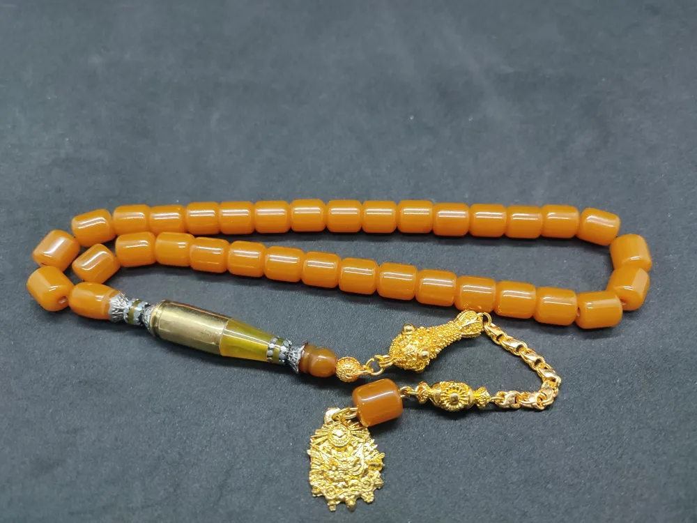 İmame Mermi̇ Kovanı Ve Gümüş Nakkaş Kombi̇nli̇ Sıkma Kehri̇bar küçük resim 3