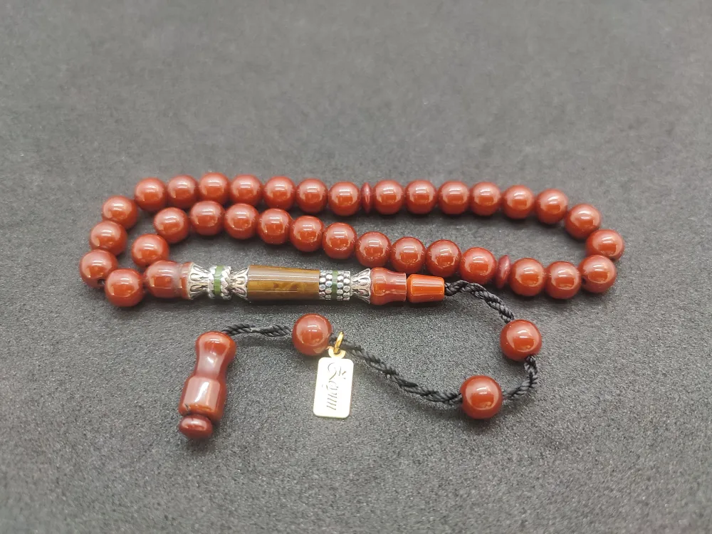 Zeyn Usta Eseri̇ Gümüş Nakkaş Bi̇lek Boy Sıkma Kehri̇bar küçük resim 2