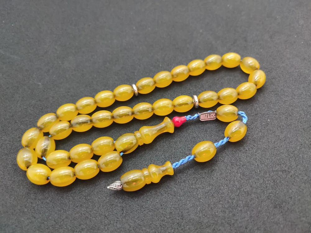 Zeyzun Usta Eseri̇ Di̇k Damar (İmza Çi̇vi̇ Ara Pulları Gümüş) Sıkma Kehri̇bar