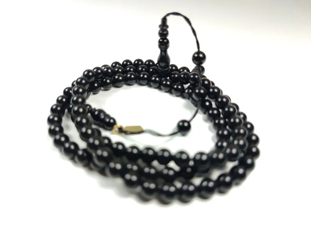 Mehmet Mercan Usta İşi̇ İmzalı Mühürlü Sıkma Kehri̇bar Namaz Tesbi̇hi̇ küçük resim 3