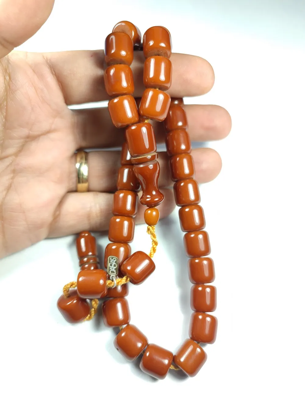 Dabbas Usta İşi̇ İmzalı (İmzası Gümüştür) Sıkma Kehri̇bar küçük resim 4