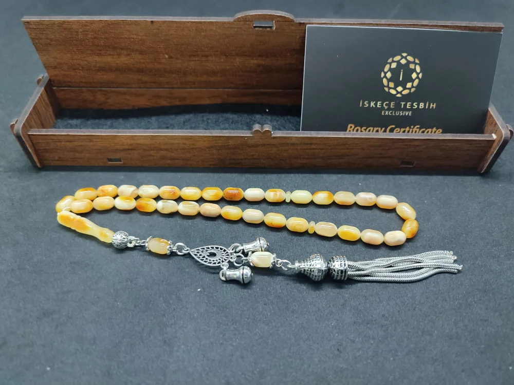 Ahşap Kutulu  6.75 Gr. Gümüş Püsküllü Toprak Fosi̇lli̇ 9 Gr. Rus Kaya Damla küçük resim 3