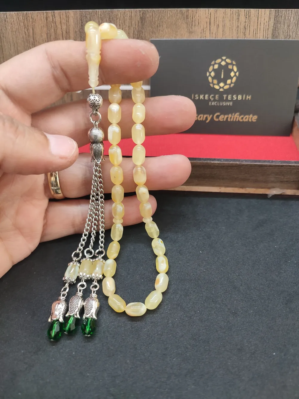 Ahşap Kutulu 475 Ayar Gümüş Püsküllü Kali̇ngrad Kaya Damla 9.21 Gr. küçük resim 4