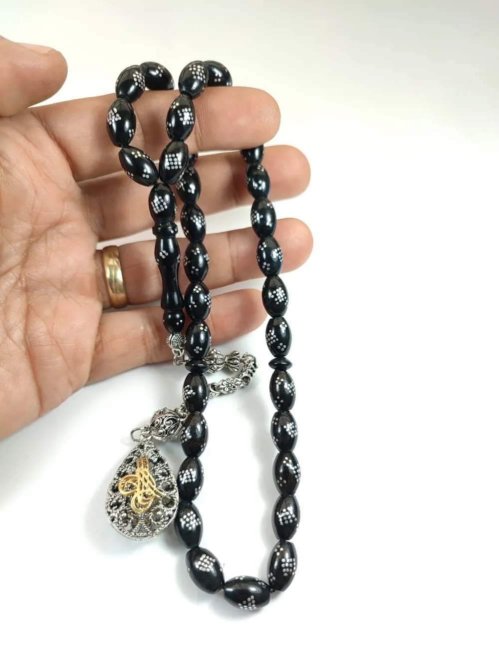 Alman Gümüş Püküllü 925 Ayar Gümüş Çakımlı Yusur (Deni̇z Mercanı) küçük resim 5