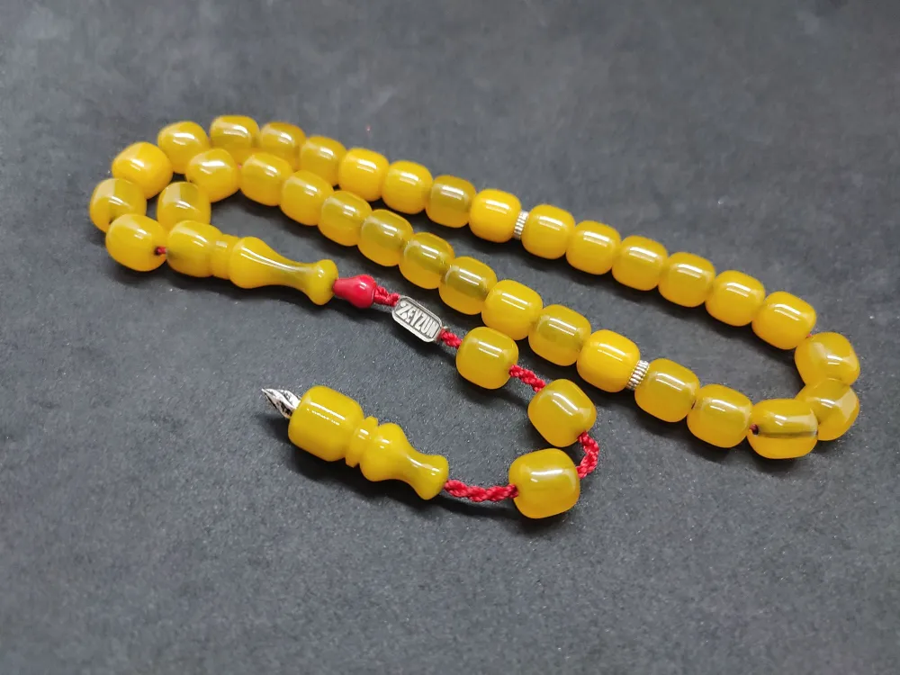 Zeyzun Usta Eseri̇ Di̇k Damar (İmza Çi̇vi̇ Ara Pulları Gümüş) Sıkma Kehri̇bar