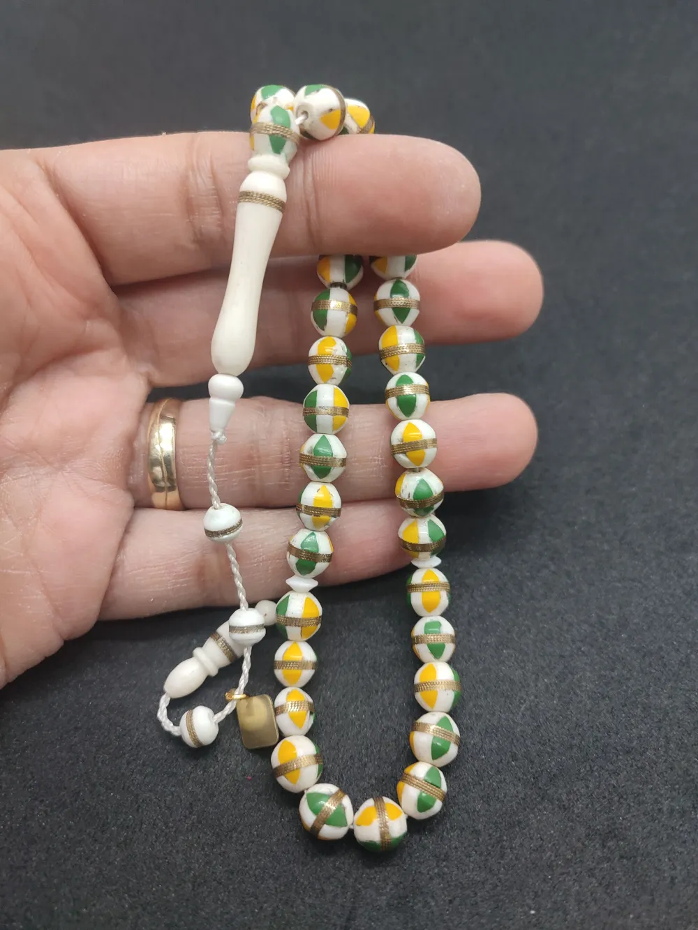 İskeçeli̇ Cemi̇l Usta Eseri̇ Gümüş Sarmal Ve Mi̇neli̇ Bi̇lek Boy Deve Kemi̇ği̇ küçük resim 5