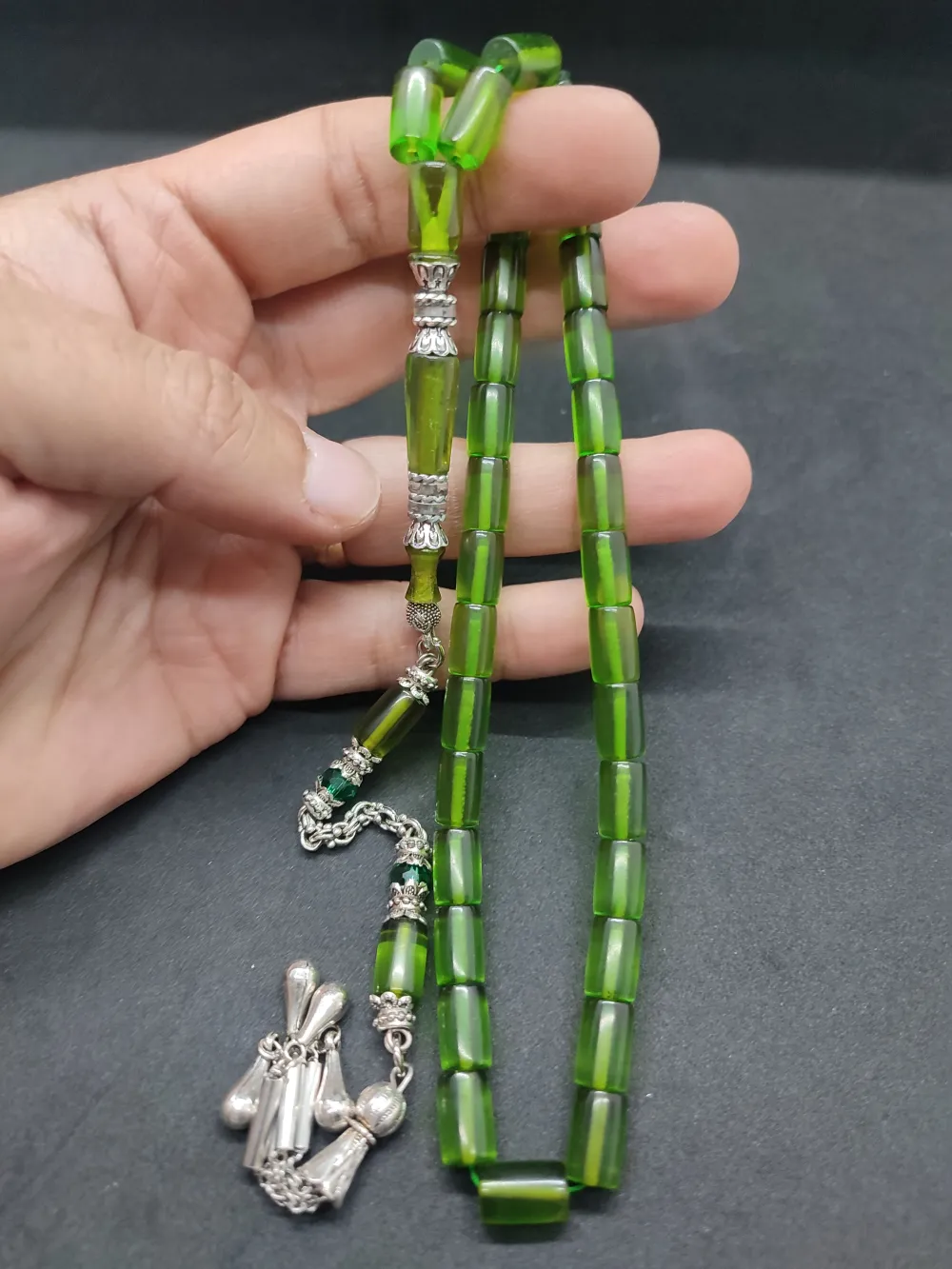 Şevket Alkan Usta Eseri̇ Gümüş Nakkaş İşlemeli̇ Alman Oyun Zar Kehri̇barı küçük resim 5