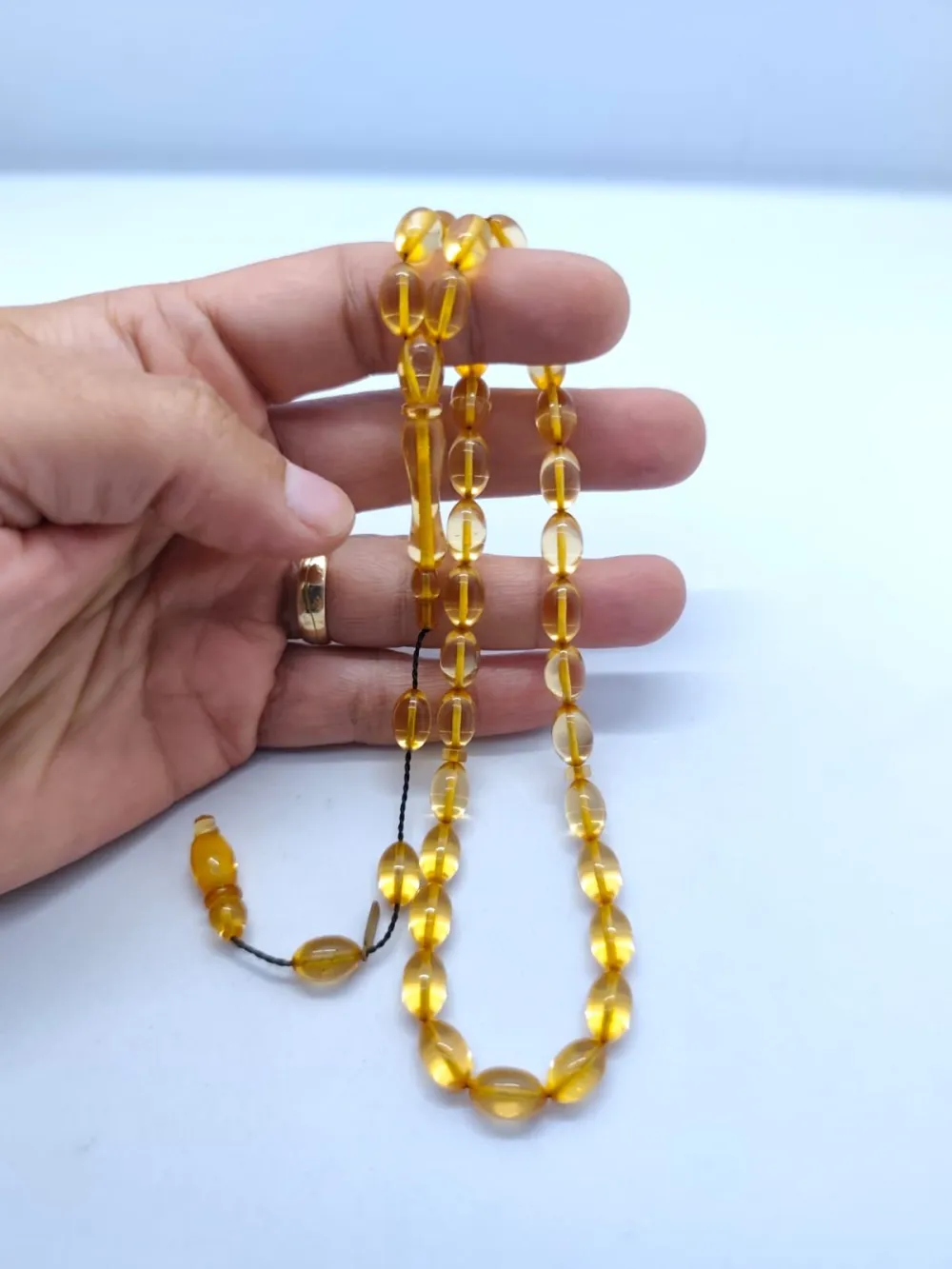 Furkan Gül Usta Eseri̇ 0.6 Şeffaf Deli̇m Çi̇ft Kat Ci̇lalı Ateş Kehri̇bar küçük resim 5