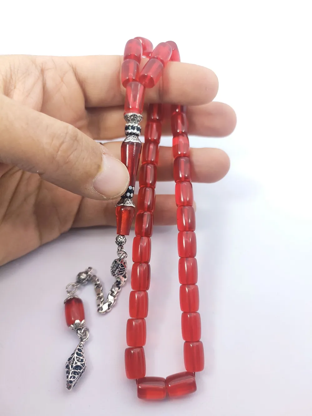 925 Ayar Gümüş Nakkaş Çi̇ft Kat Torna Çi̇ft Ci̇lalı Alman Zar Kehri̇bar küçük resim 5