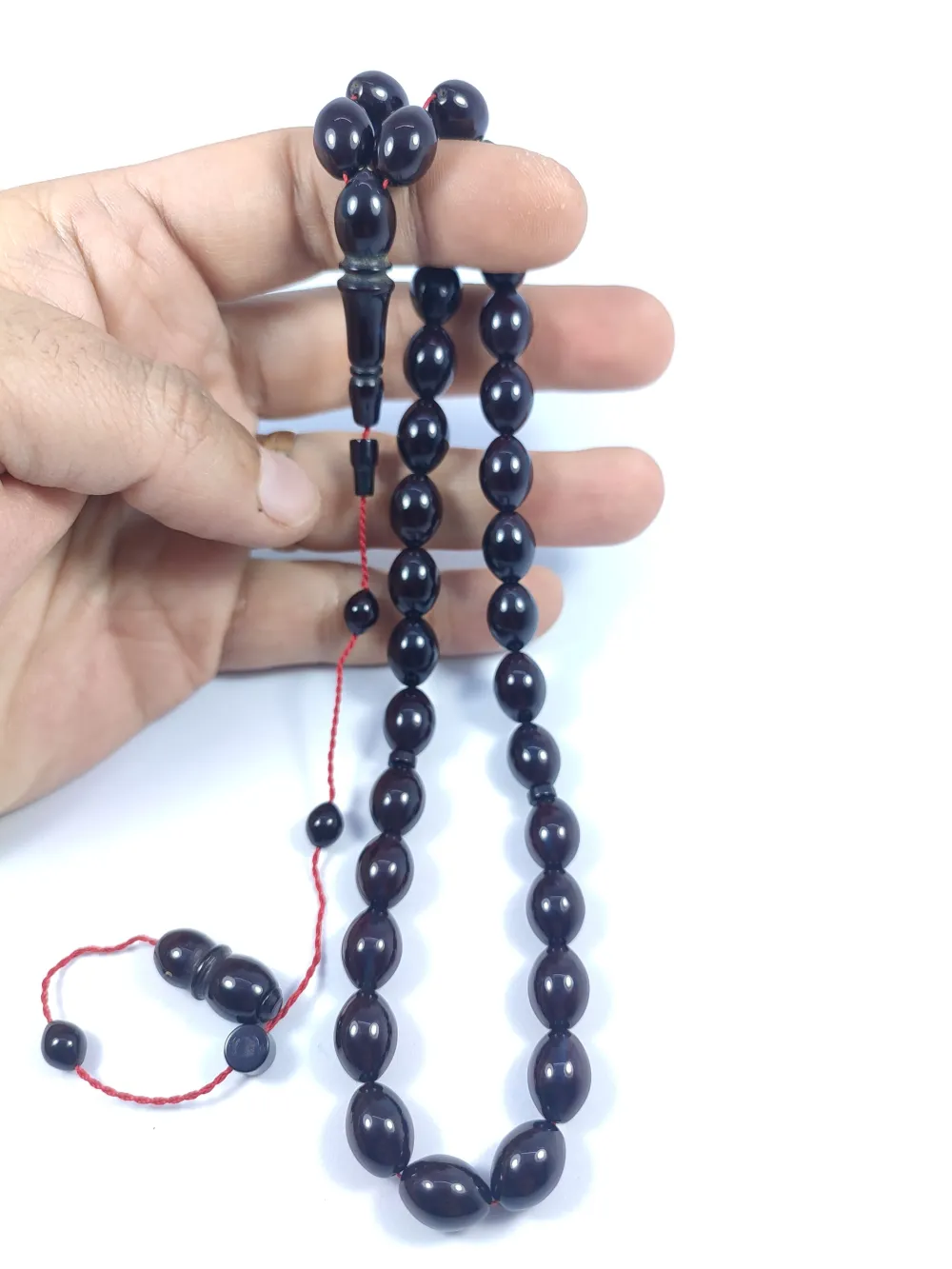 Şevket Alkan Usta Eseri̇ İnci̇ Si̇yahı 0.6 Mm Deli̇m Sıkma Kehri̇bar küçük resim 5