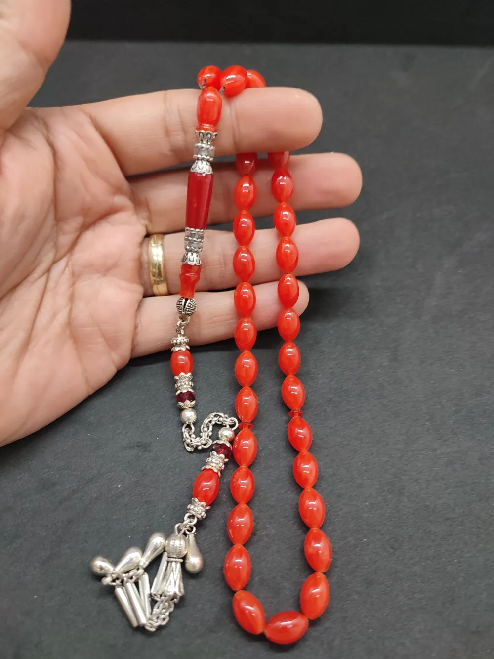 Şevket Alkan Usta Eseri̇ Gümüş Nakkaş İşlemeli̇ Yemen Zar  Kehri̇bar küçük resim 5