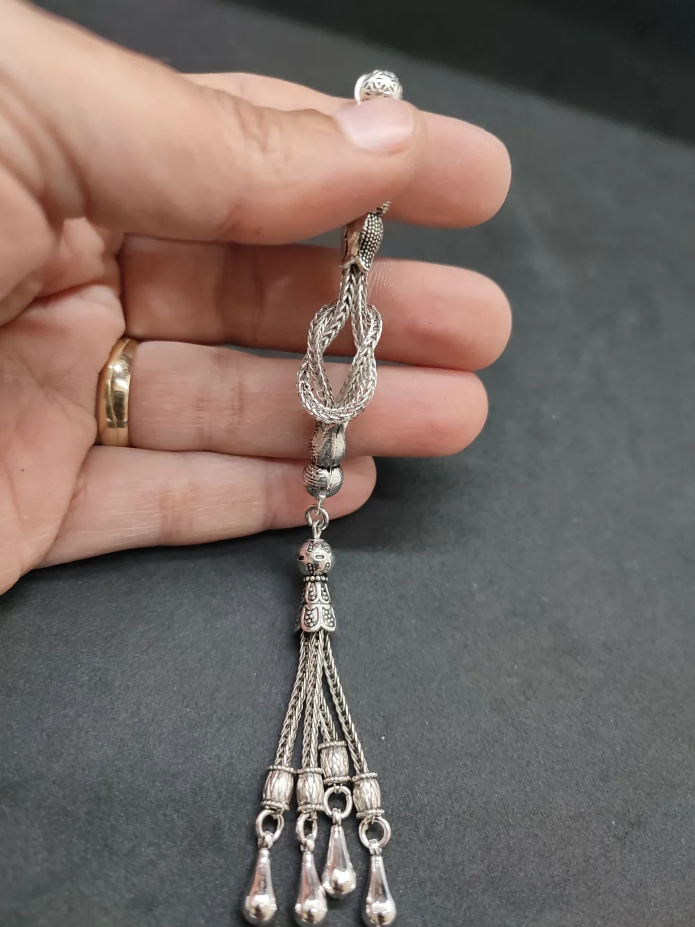 475 Ayar Gümüş Tesbi̇h Püskülü küçük resim 3