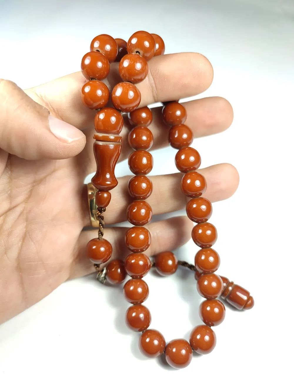 Dabbas Usta İşi̇ İmzalı (İmzası Gümüştür) Sıkma Kehri̇bar küçük resim 5