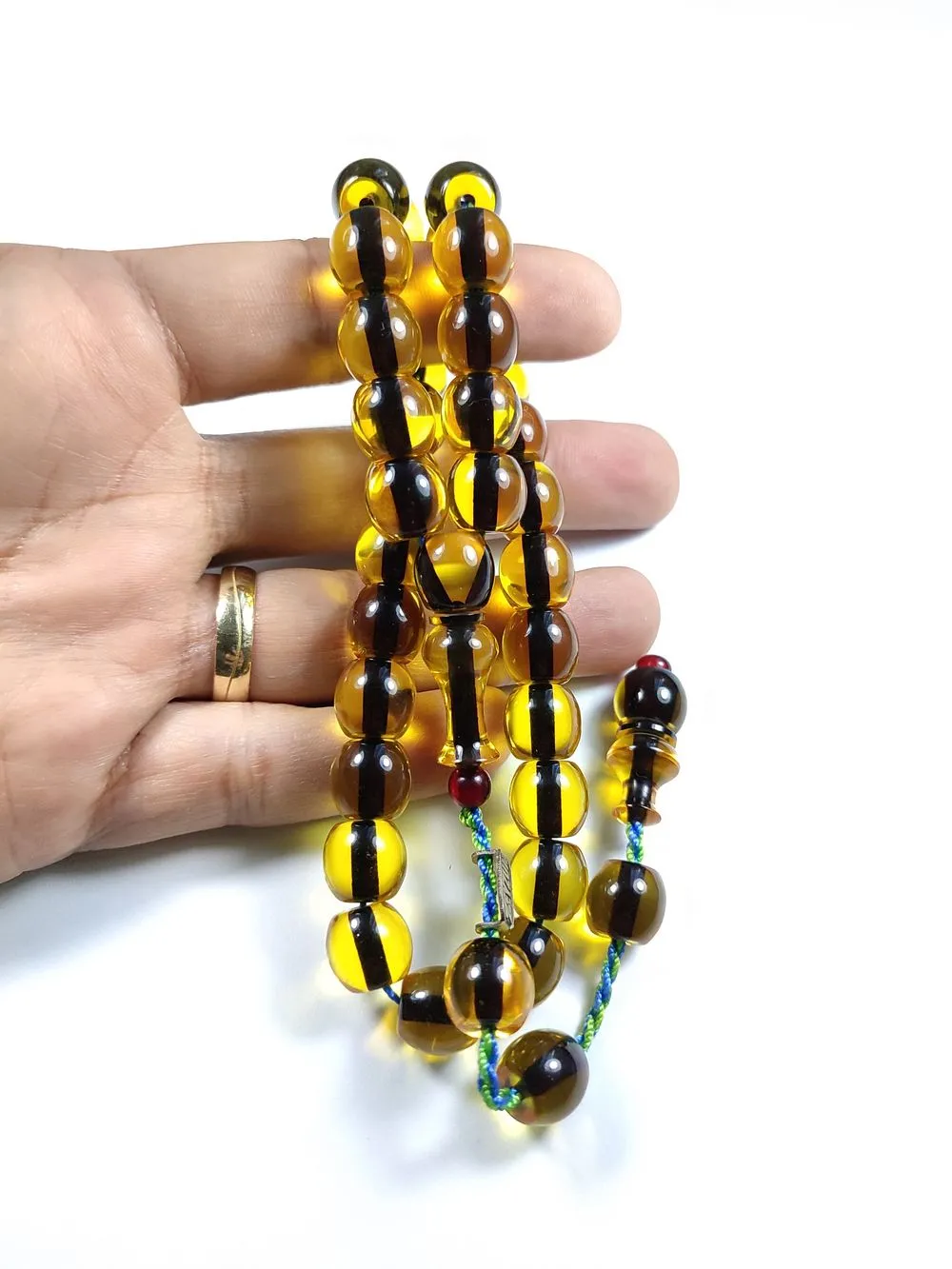 Mahmud Zeyzun Usta İşi̇ İmzalı Mühürlü  Sıkma Kehri̇bar küçük resim 4