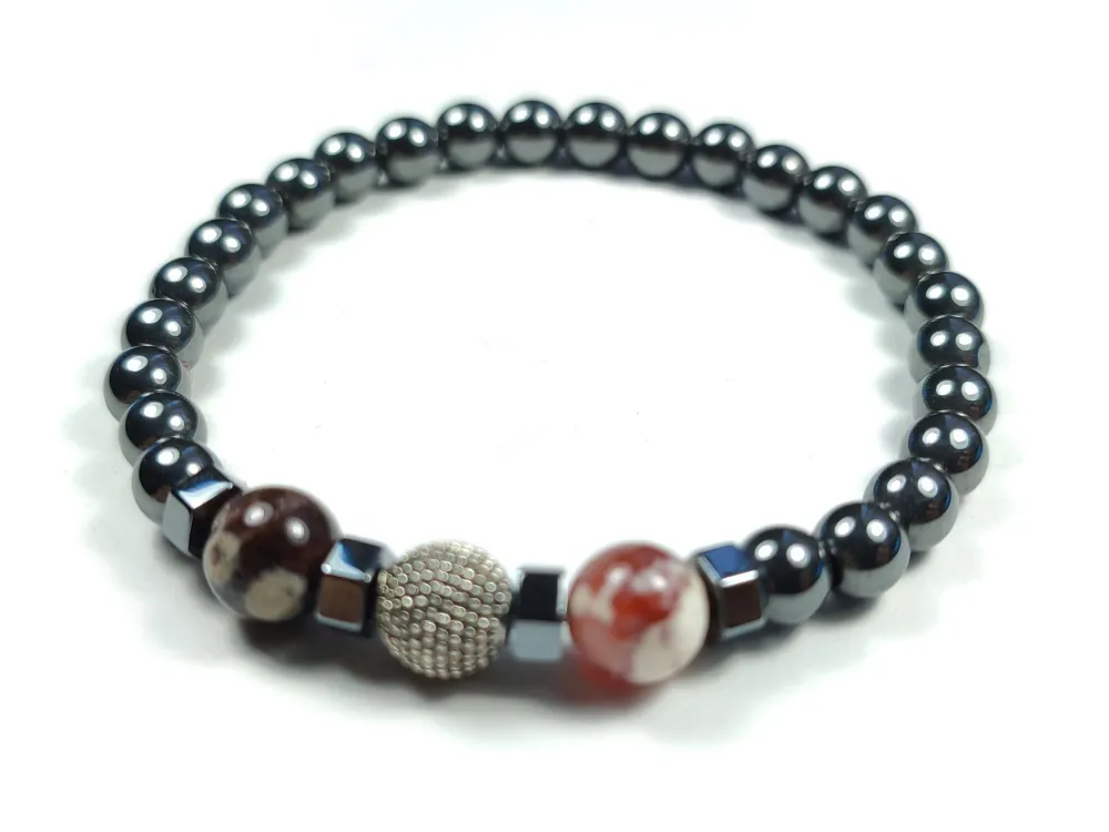 Hemati̇t Ve Doğal Taş Kombi̇nli̇ Bi̇lekli̇k küçük resim 2