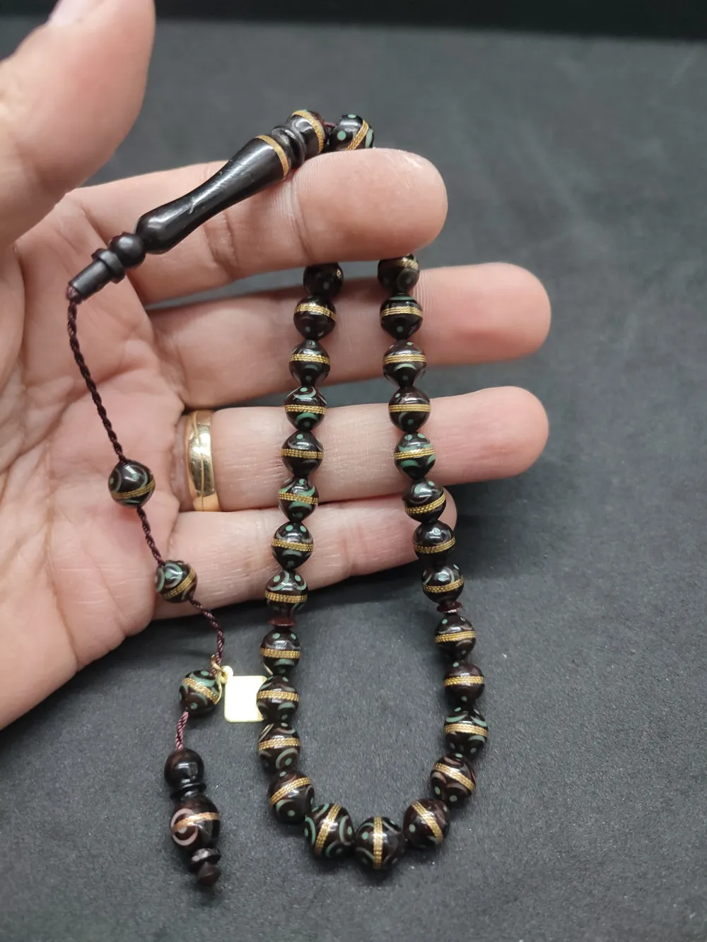 Hali̇l Hi̇lmi̇ Usta Eseri̇ Malahi̇t İşlemeli̇ Bakır Sarmal Kuka küçük resim 4