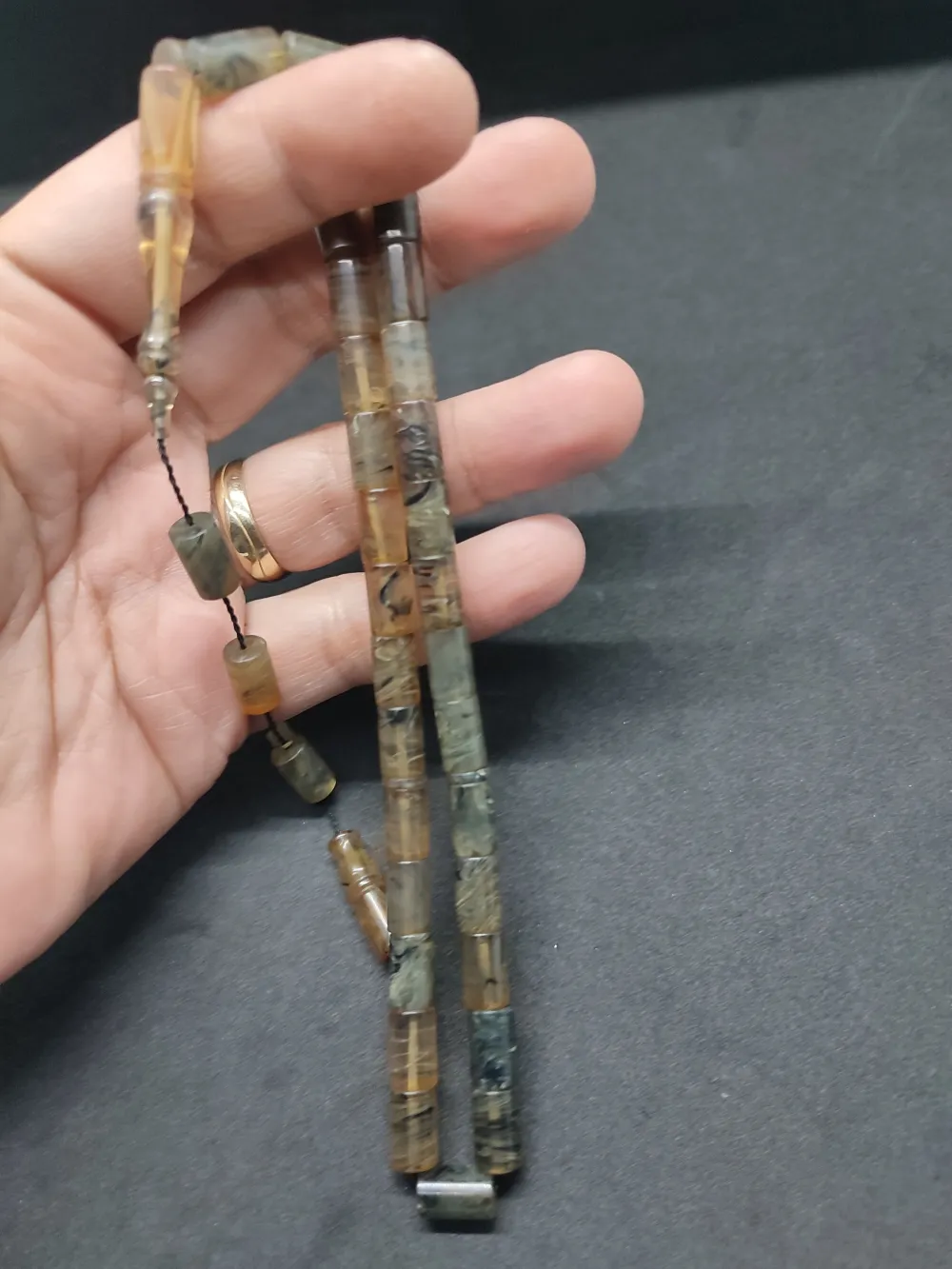 Uğur Şener Usta Eseri̇ 0.6 Şeffaf Deli̇m Çi̇ft Kat Ci̇lalı Ok Gi̇bi̇ Sıkma Kehri̇bar küçük resim 2