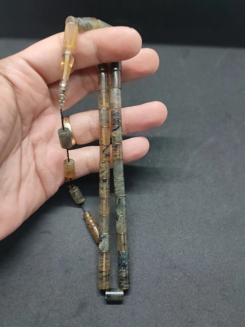 Uğur Şener Usta Eseri̇ 0.6 Şeffaf Deli̇m Çi̇ft Kat Ci̇lalı Ok Gi̇bi̇ Sıkma Kehri̇bar küçük resim 5