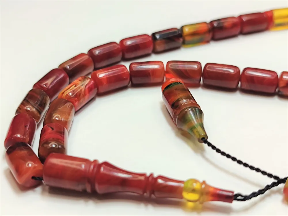 Mesut Elma Usta İşi̇ İmzalı Mühürlü Orji̇nal Hareli̇ Sıkma Kehri̇bar küçük resim 2