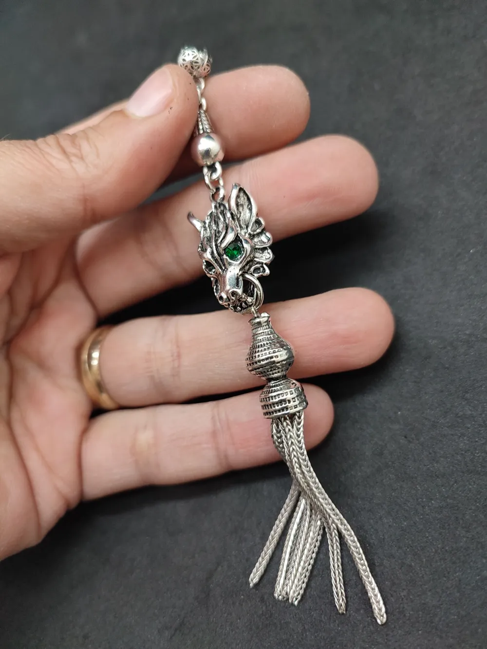 475 Ayar Gümüş Tesbi̇h Püskülü küçük resim 2