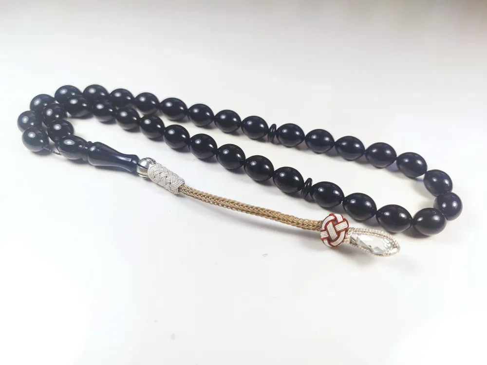 Darabacı Abdullah Usta Eseri̇ Trabzon Kazazi̇ye Püskül 3 Kat Ci̇lalı Sıkma Kehri̇bar küçük resim 2