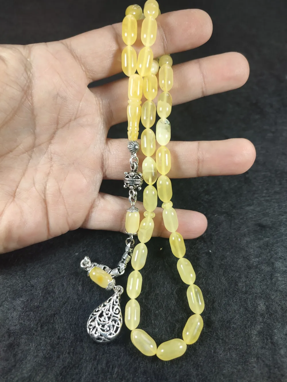 Gümüş Püsküllü 15 Gr. Orji̇nal Krali̇çe Baltık Kaya Damla Kehri̇bar küçük resim 5