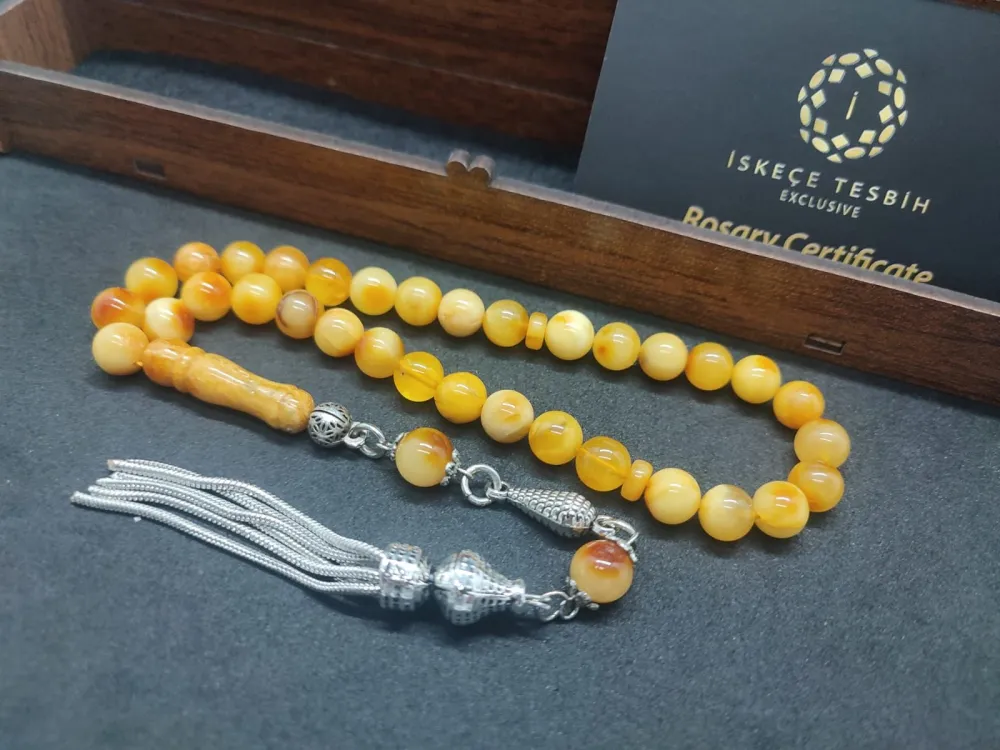 Gümüş Püsküllü İskeçeli̇ Cemi̇l Usta Eseri̇ 13.60 Gr. Li̇tfanya Kaya Damla Kehri̇bar küçük resim 3