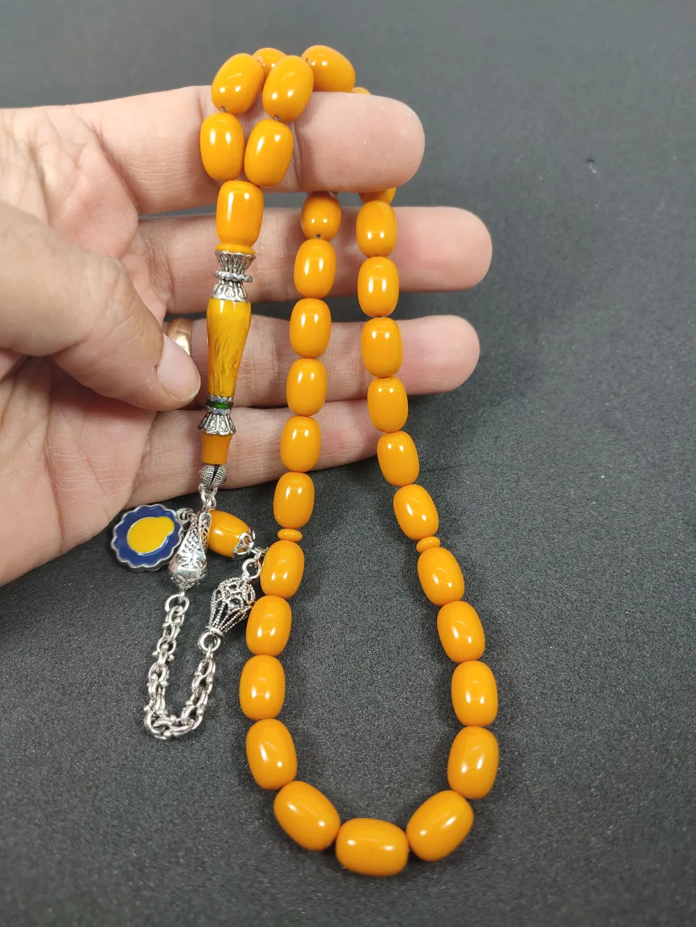 Şevket Alkan Usta İşi̇ 925 Ayar Gümüş Nakkaş İmame  Sıkma Kehri̇bar küçük resim 5