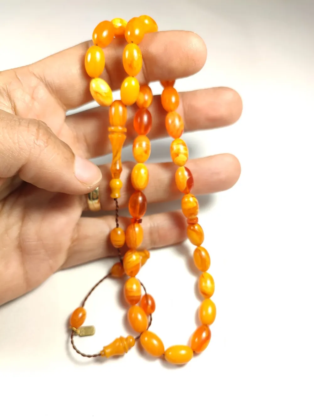 Mehmet Mercan Usta İşi̇ İmzalı Mühürlü Sıkma Kehri̇bar küçük resim 5