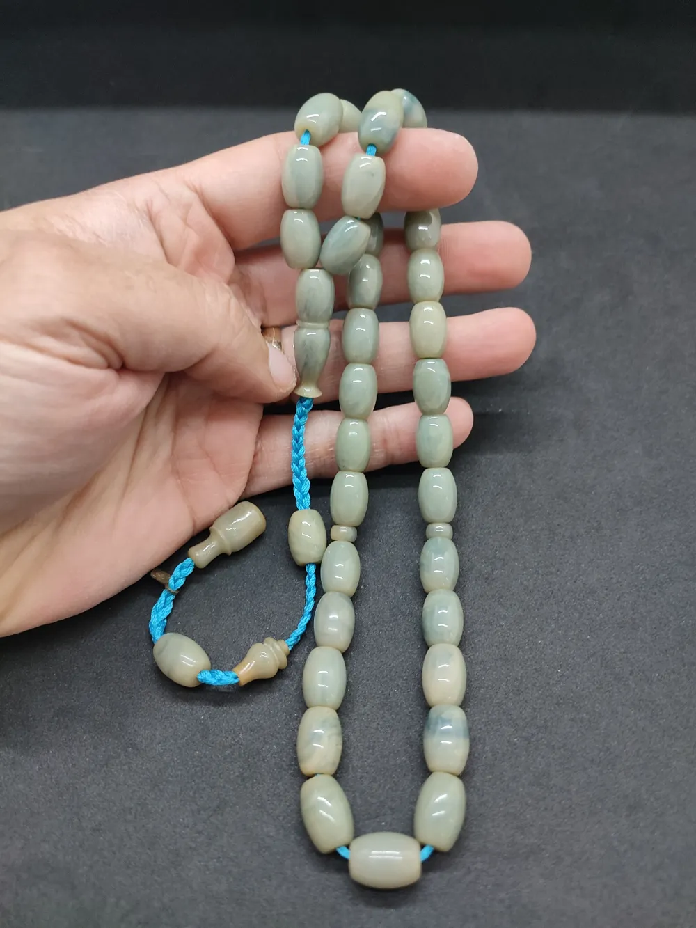 Junai̇d Hasan Usta Eseri̇ Kat Kat İpe Di̇zi̇li̇ Eski̇ Usul Çalışılma Sıkma Kehri̇bar küçük resim 4