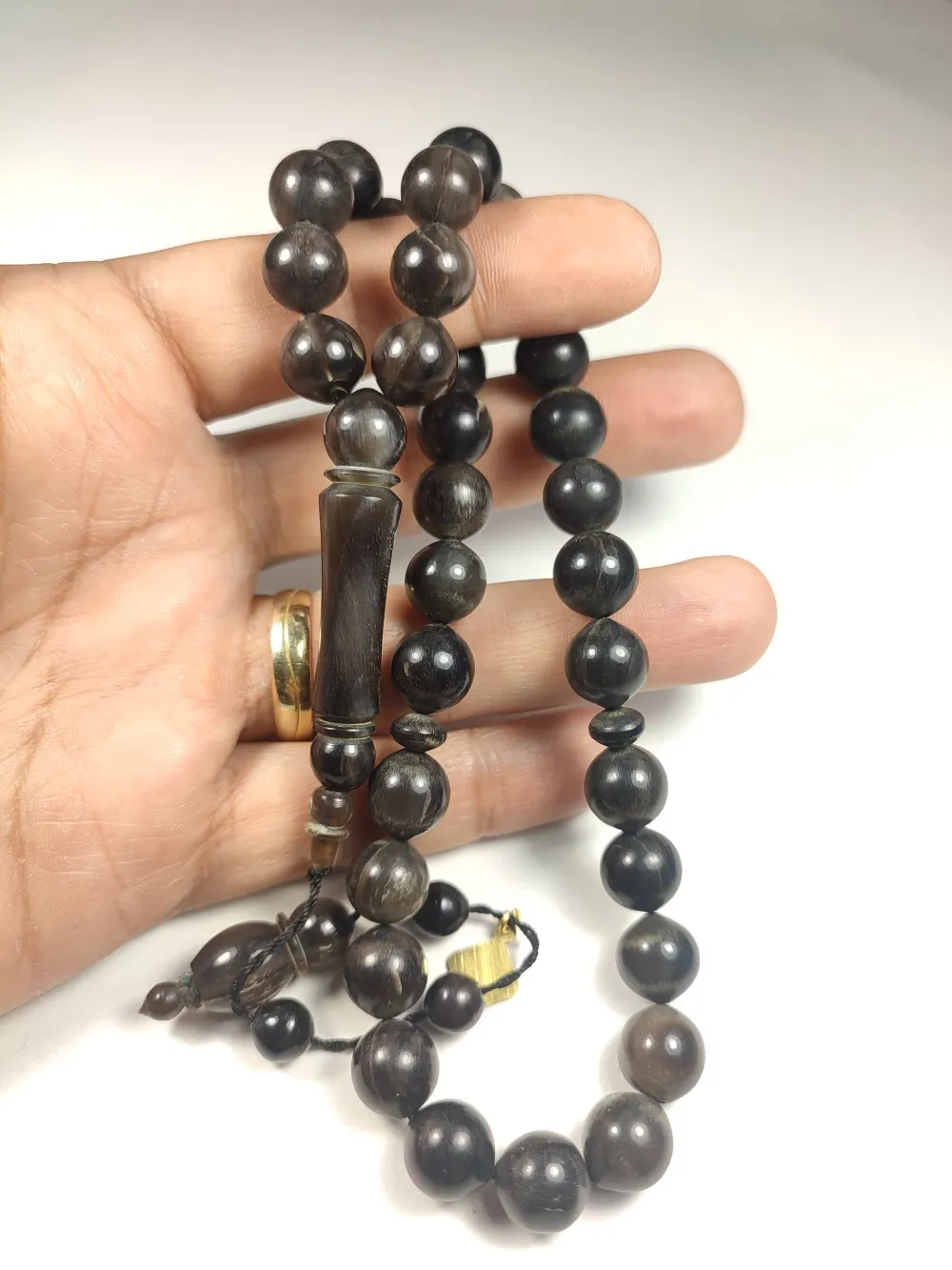 Hali̇l Hi̇lmi̇ Usta İşi̇ İmzalı Mühürlü Naturel İri̇ Boy Bufalo Boynuzu küçük resim 5