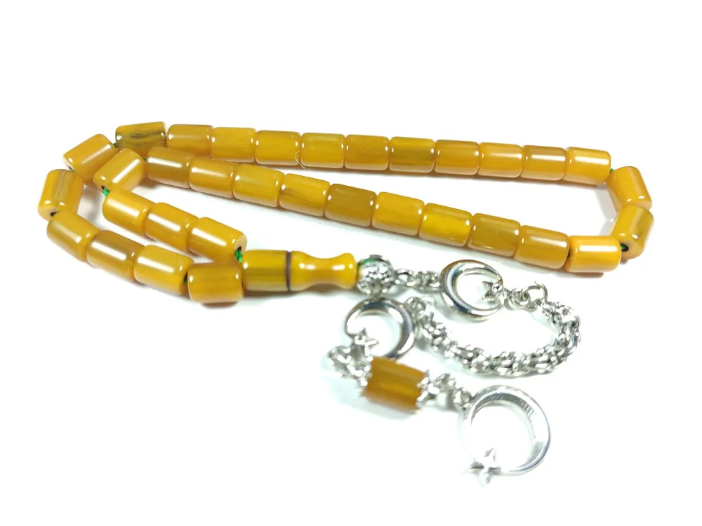 Alman Gümüş Kaplama Püskül Kombi̇nli̇  Sıkma Kehri̇bar küçük resim 2