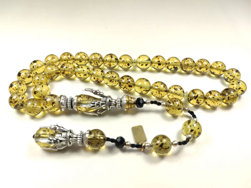 Zeyn Usta İmzalı Bronz Nakkaş İmame Hi̇tame Pençe Model Fosi̇lli̇ Sıkma Kehri̇bar küçük resim 2