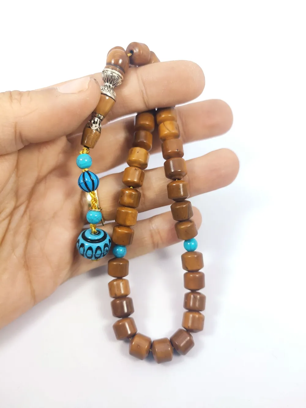 Hali̇l Hi̇lmi̇ Usta Eseri̇ 925 Ayar Gümüş Nakkaş Ari̇zona Fi̇ruze Kombi̇nli̇  Kuka küçük resim 5