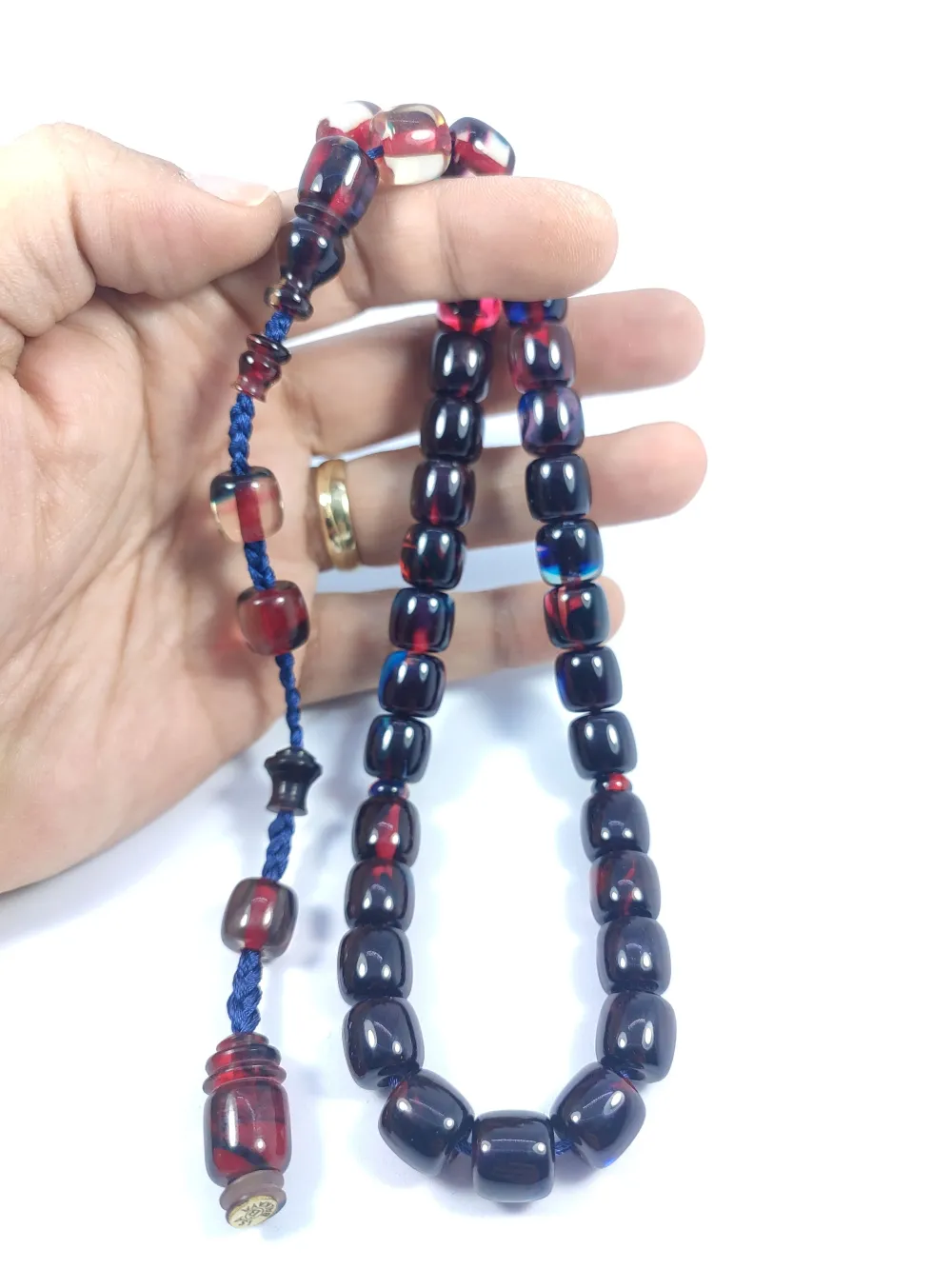 İsa Balkaya Usta Eseri̇  Eski̇ Usul Kat Kat İpe Di̇zi̇li̇ Eski̇ Objeden Ateş Kehri̇bar küçük resim 4