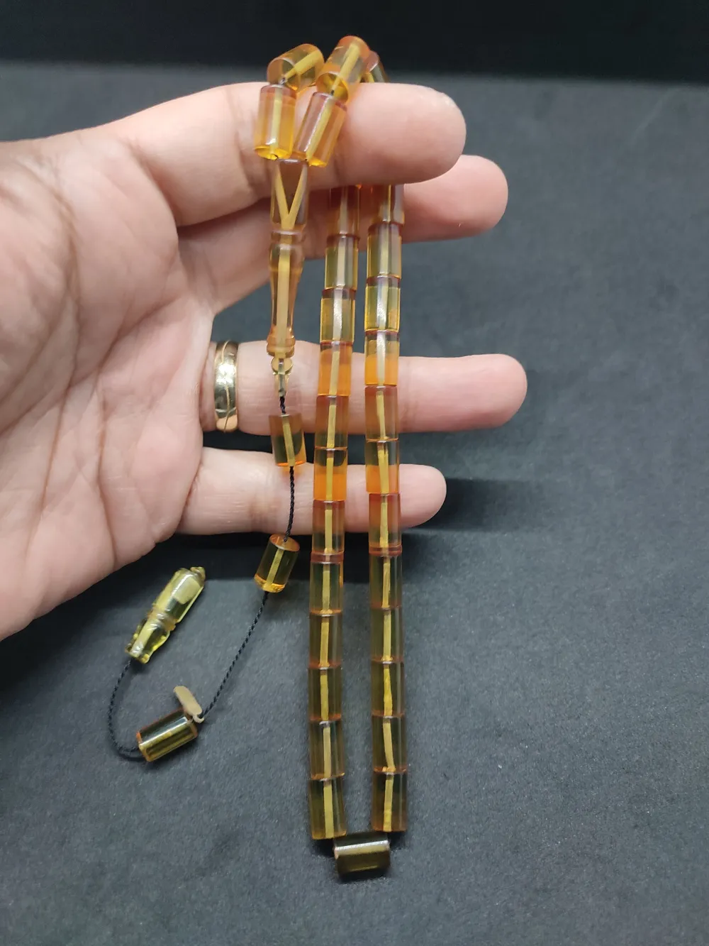 Uğur Şener Usta Eseri̇ 0.6 Şeffaf Deli̇m Çi̇ft Kat Ci̇lalı Ok Gi̇bi̇ Sıkma Kehri̇bar küçük resim 4