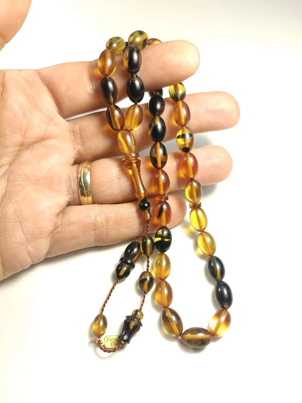 Furkan Gül Usta İşi̇ İmzalı Mühürlü  Sıkma Kehri̇bar küçük resim 5