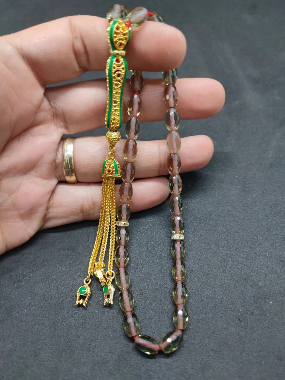 Telkari̇ Püskül Kombi̇nli̇ Işığa Göre 7 Renk Deği̇şti̇ren Doğal Zultani̇t küçük resim 4