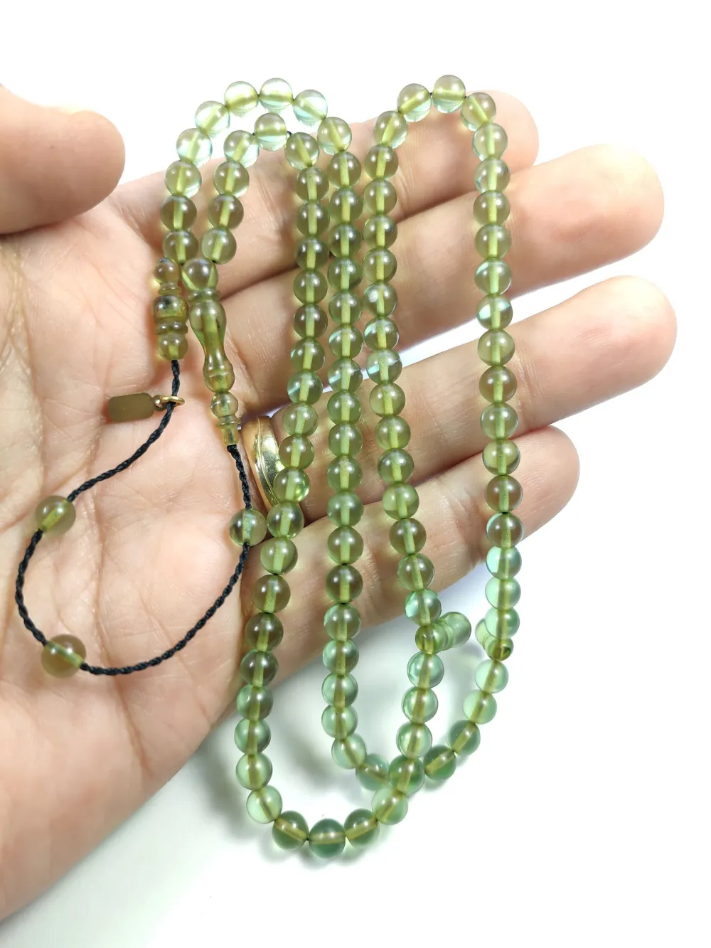 Mehmet Mercan Usta İşi̇ İmzalı Mühürlü Zar Kehri̇bar Namaz Tesbi̇hi̇ küçük resim 5